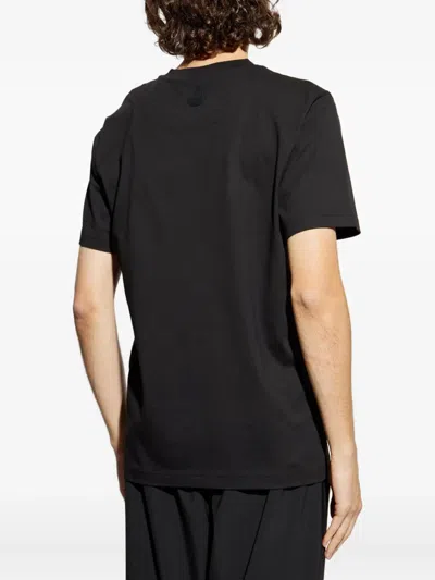 Moncler Logo-embossed Cotton T-shirt In Black