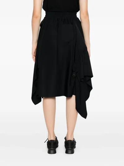 Y-3 Twill Asymmetrical Midi Skirt In Black