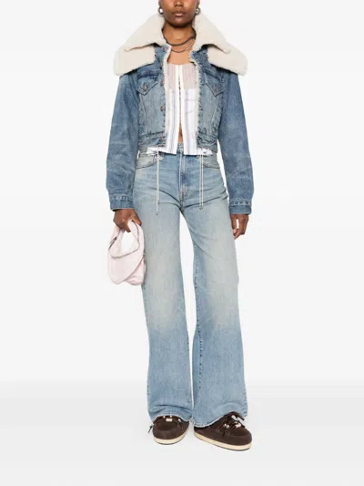 R13 Charlotte Jeans Patton Blue Stretch In Blue
