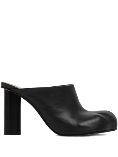 Jw Anderson Black Paw Leather Mules In Black