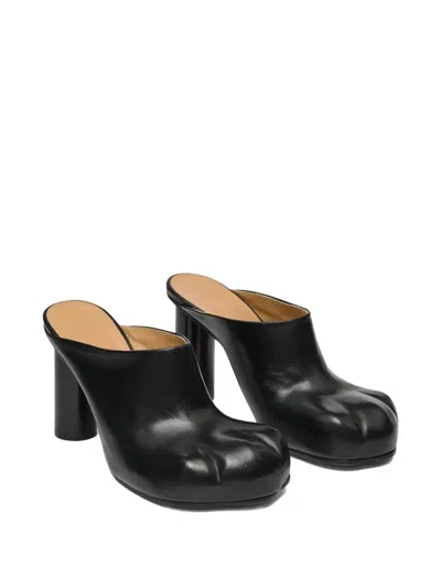 Jw Anderson Black Paw Leather Mules In Black