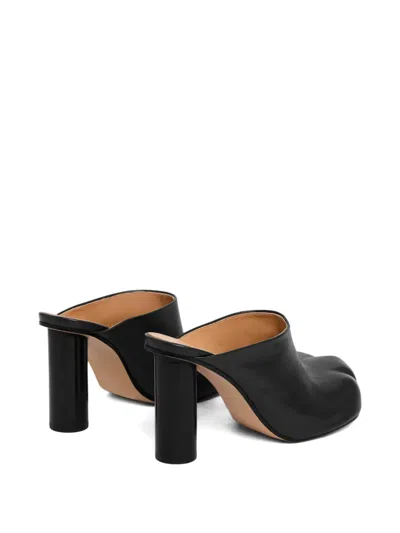 Jw Anderson Black Paw Leather Mules In Black