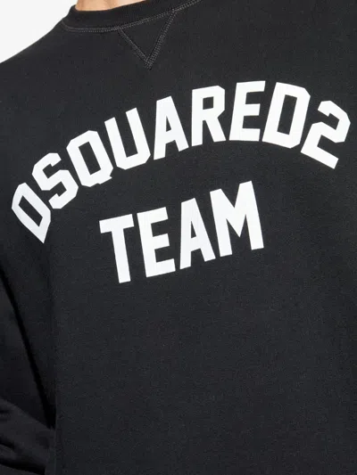 Dsquared2 Logo Print Sweatshirt In Black In Blue