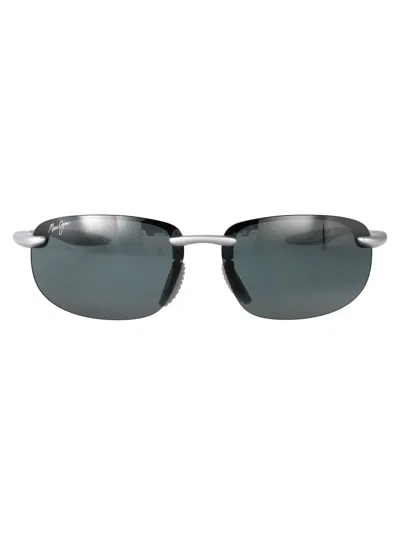 Maui Jim Metal Matte Silver Nylon Sunglasses In Gray