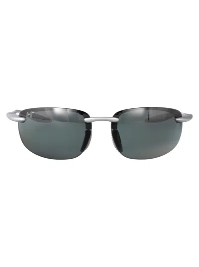 Maui Jim Metal Matte Silver Nylon Sunglasses In Gray
