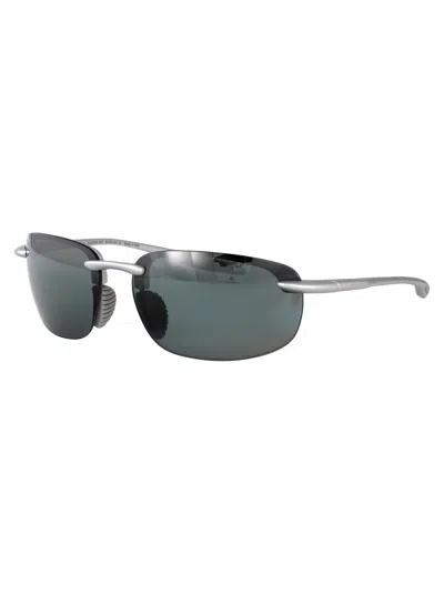 Maui Jim Metal Matte Silver Nylon Sunglasses In Gray