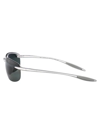 Maui Jim Metal Matte Silver Nylon Sunglasses In Gray