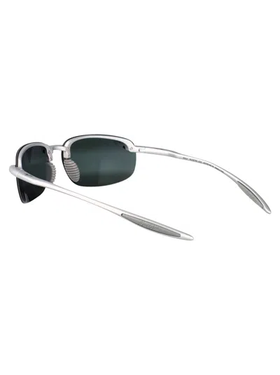 Maui Jim Metal Matte Silver Nylon Sunglasses In Gray