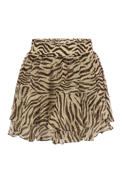Mc2 Saint Barth Eivissa - Miniskirt With Ruffles In Gray