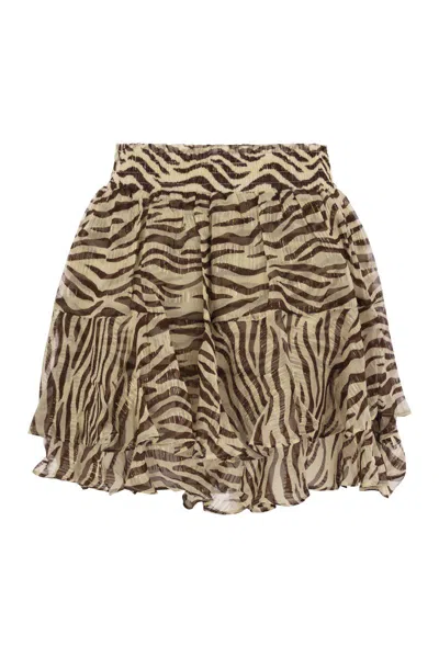 Mc2 Saint Barth Eivissa - Miniskirt With Ruffles In Gray