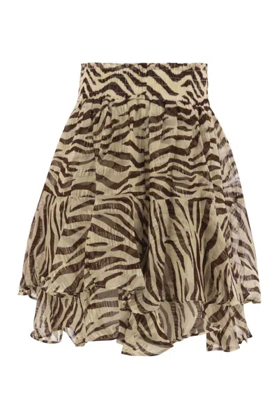 Mc2 Saint Barth Eivissa - Miniskirt With Ruffles In Gray