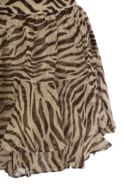 Mc2 Saint Barth Eivissa - Miniskirt With Ruffles In Gray