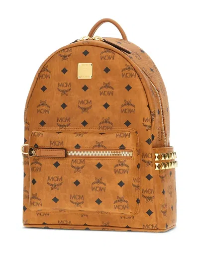 Mcm Printed Canvas Small Stark Backpack