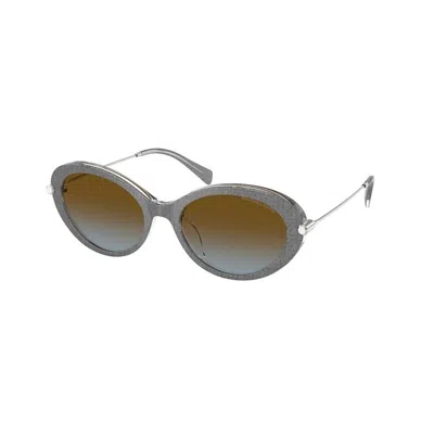 Michael Kors 53mm Gradient Oval Sunglasses In Gray