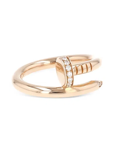 Pre-owned Cartier 18kt Rose Gold Juste Un Clou Diamond Ring