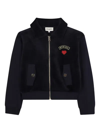 Sonia Rykiel Enfant Collar Zip-up Jacket In Black