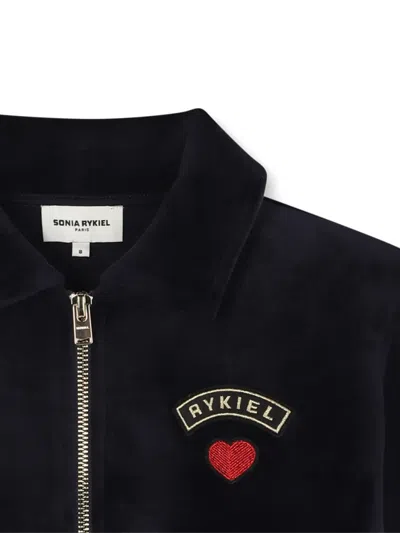 Sonia Rykiel Enfant Collar Zip-up Jacket In Black