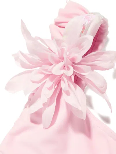 Seliniaction Ruffled Flowered Swimsuit In Pink