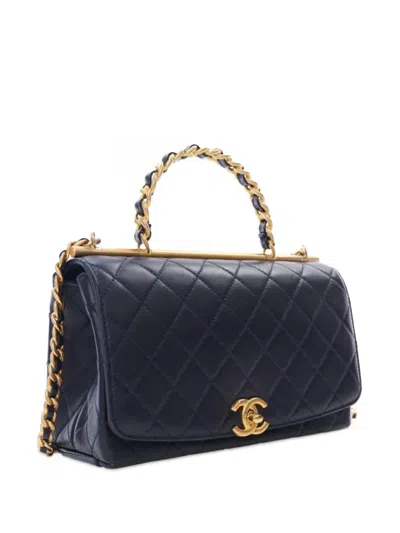 Pre-owned Chanel 2019 Small Quilted Lambskin La Parisienne Flap Satchel