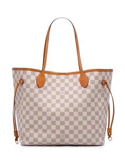 Pre-owned Louis Vuitton 2017 Damier Azur Neverfull Mm Tote Bag
