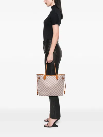 Pre-owned Louis Vuitton 2017 Damier Azur Neverfull Mm Tote Bag