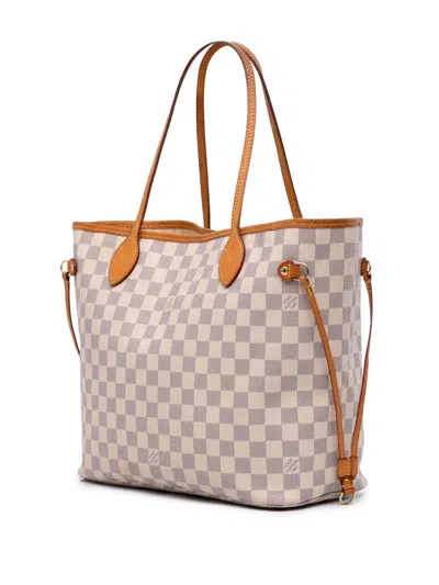 Pre-owned Louis Vuitton 2017 Damier Azur Neverfull Mm Tote Bag