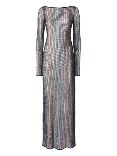 Missoni Handcrafted Knit Midi Dress With Long Sleeves