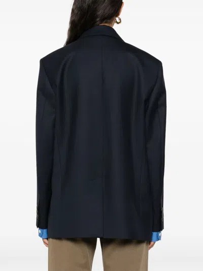 Miu Miu Navy Blazer With Blue Cuff Details