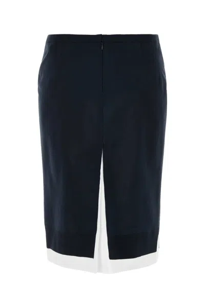 Miu Miu Short White Navy Knit Skirt