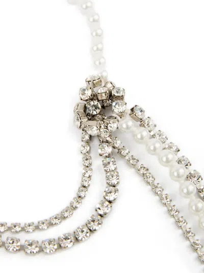 Mm6 Maison Margiela Mm6 By Maison Margiela Dangle Necklace With Faux-pearl Accents In Metallic
