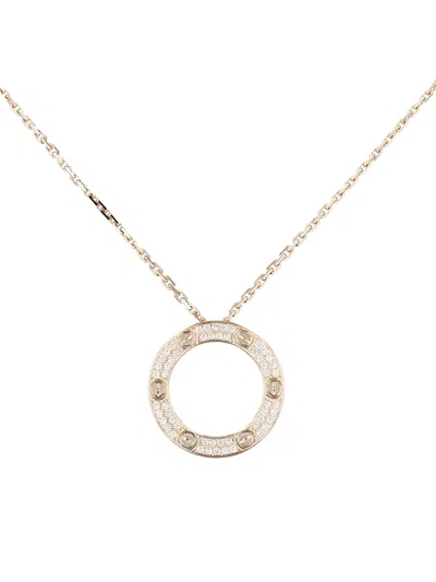 Pre-owned Cartier 18k Pink Gold Love Diamonds Pendant Necklace