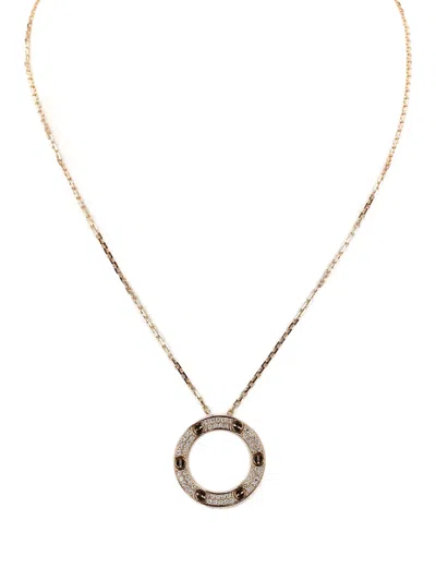 Pre-owned Cartier 18k Pink Gold Love Diamonds Pendant Necklace