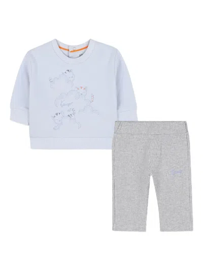 Kenzo Jersey Trousers Set In Blue