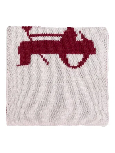 Palm Angels Logo-embroidered Scarf In Neutral