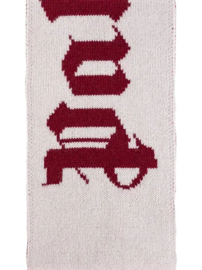 Palm Angels Logo-embroidered Scarf In Neutral
