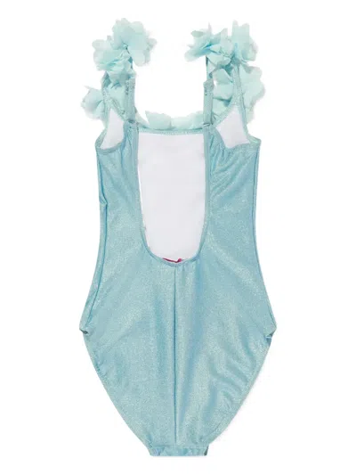 Seliniaction Floral-embellished Swimsuit In Blue