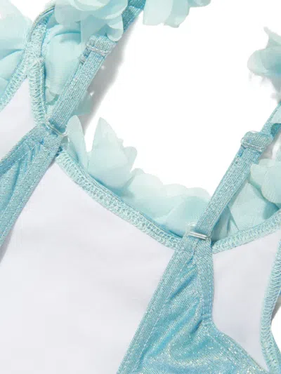 Seliniaction Floral-embellished Swimsuit In Blue