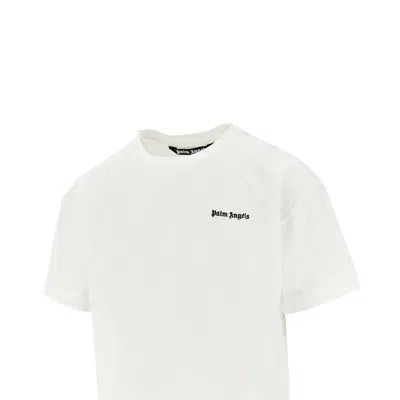 Palm Angels White T-shirt With Frontal Logo In White