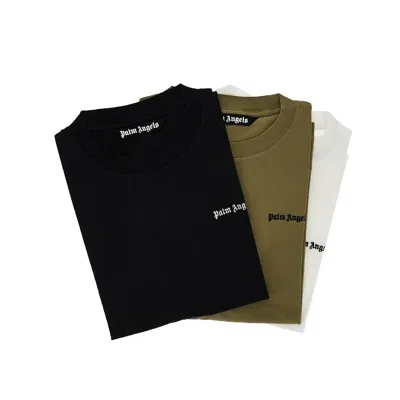 Palm Angels White T-shirt With Frontal Logo In White