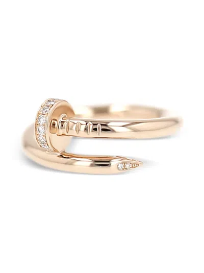 Pre-owned Cartier 18kt Rose Gold Juste Un Clou Diamond Ring
