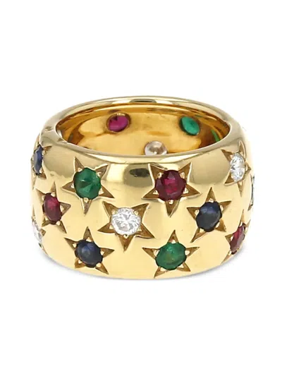 Pre-owned Cartier Yellow Gold Sleeve Stones And Diamonds Ring
