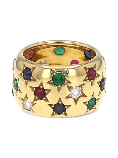 Pre-owned Cartier Yellow Gold Sleeve Stones And Diamonds Ring