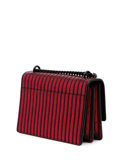 Pre-owned Saint Laurent 2019 Small Metallic Striped Canvas Monogram Sunset Crossbody Bag