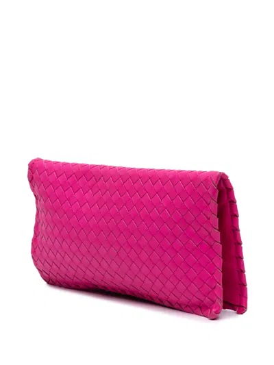 Pre-owned Bottega Veneta 2012-2025 Nappa Intrecciato Turn Lock Clutch Bag