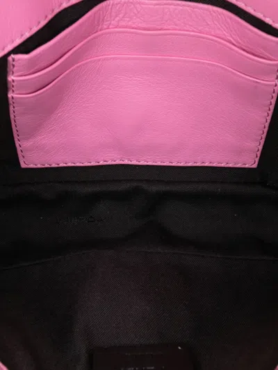 Pre-owned Fendi 2010-2025 Mini Zucca Embossed Leather Baguette Satchel