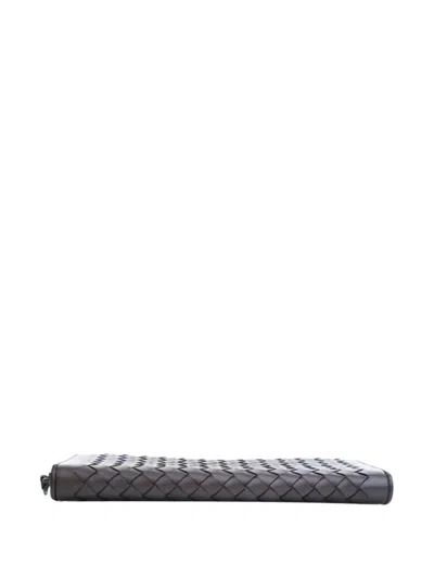 Pre-owned Bottega Veneta 2012-2025 Lambskin Intrecciato Zip Around Wallet Long Wallets