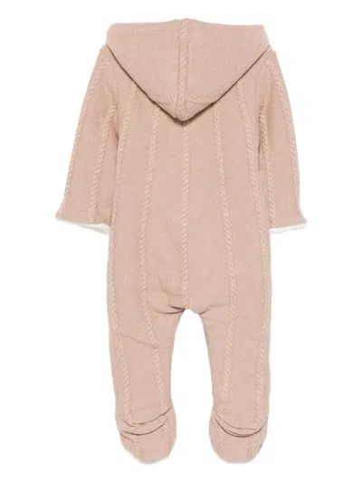 Tartine Et Chocolat Cable-knit Hooded Pajamas In Pink