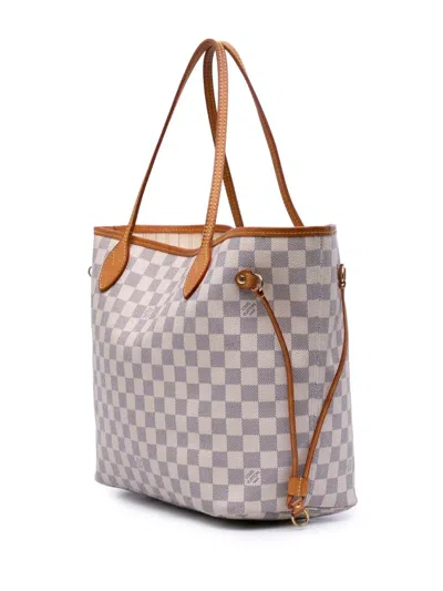 Pre-owned Louis Vuitton 2010 Damier Azur Neverfull Mm Tote Bag
