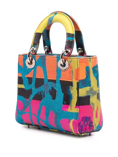 Pre-owned Dior 2016 Chris Martin Small Calfskin Lady  Satchel