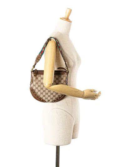 Pre-owned Gucci 2000-2015 Gg Canvas Web Pelham Studded Hobo Bag